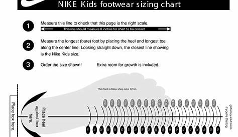 printable shoe size chart youth