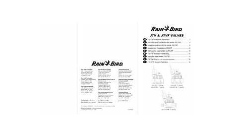 Rain Bird 100-JTV-SS Installation Instructions Manual | Manualzz