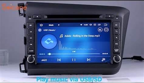 In dash radio 2012 Honda Civic DVD GPS Stereo Removal with Bluetooth