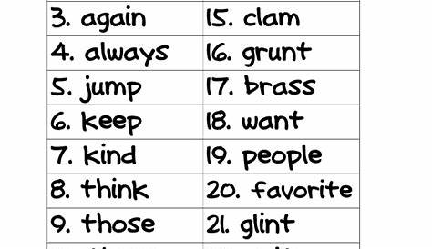 spelling test for 4th graders