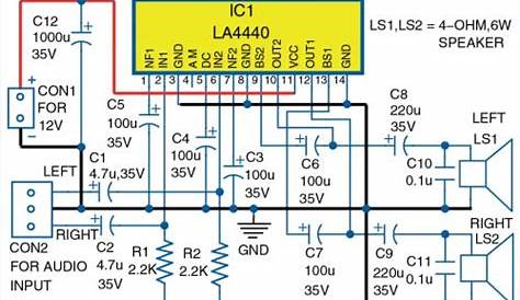 4440 IC Amplifier Circuit Diagram | LA4440 IC Datasheet Pdf, 4440 IC