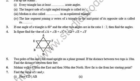 properties of triangles worksheet