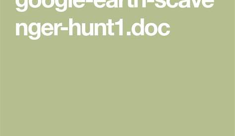 google earth scavenger hunt worksheet