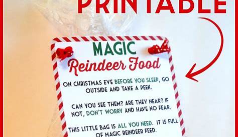 Free Printable Reindeer Food Printable - Printable Word Searches