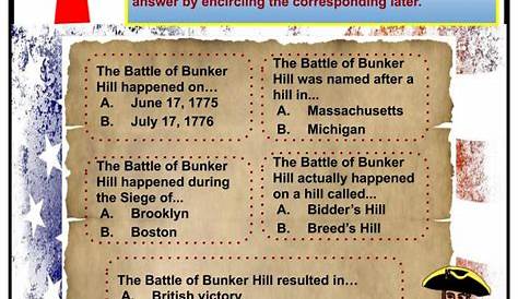 battle of bunker hill worksheet