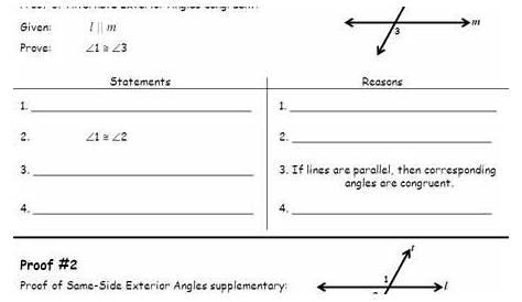 prove lines parallel worksheets