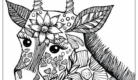 Girafe fleurie - Giraffes Kids Coloring Pages