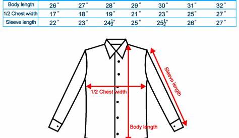 Shirt Size Chart Singapore