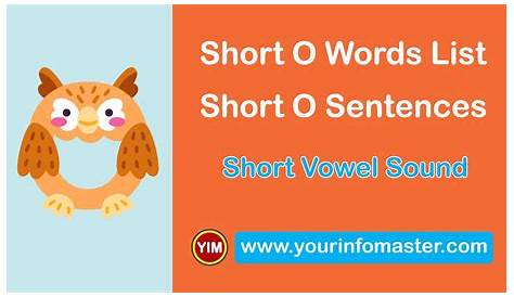 Short O Words List - Short Vowel Sound - Your Info Master