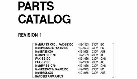 Canon MultiPASS MP-C70 C80 C75 Parts Catalog Manual