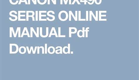 Canon Mx410 User Manual Pdf