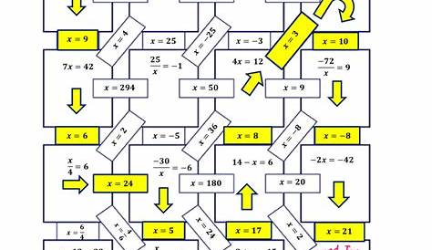 math maze worksheet answers