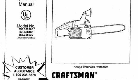 Craftsman 358352380 User Manual 1994 CHAIN SAW Manuals And Guides L0709416