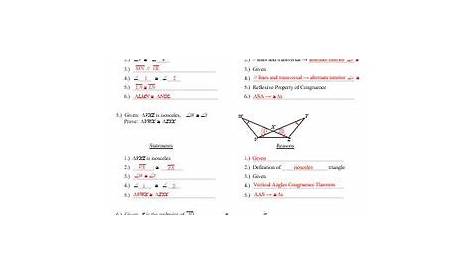 geometry triangle proofs worksheets
