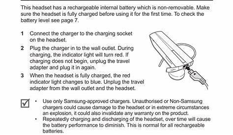 Charging the headset | Samsung HM1200 User Manual | Page 9 / 130