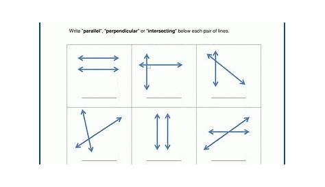 parallel and perpendicular lines worksheet