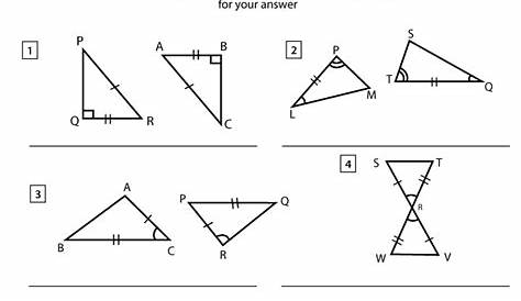 geometry worksheets congruent triangles answer key