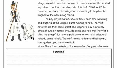 Retelling The Boy Who Cried Wolf Worksheet by Teach Simple