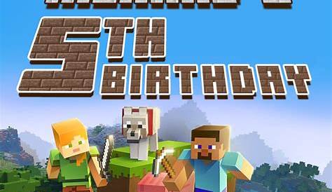Minecraft Birthday Invitation Card, Minecraft for kids, Minecraft