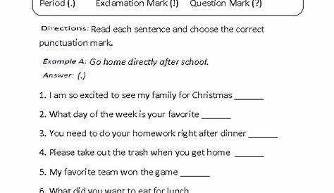 grammar and punctuation worksheets