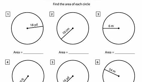 Area Of A Circle Worksheet 7th Grade Pdf