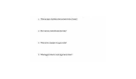 Water Pollution Worksheet Pdf / Water Resources In The Future Problems