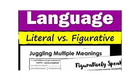 literal vs.figurative language worksheet