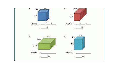 volume worksheet 4th grade area perimeter volume worksheets grade and