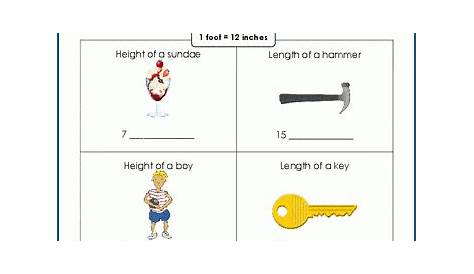 Grade 2 length Worksheets: Units of length (inches & feet) | K5 Learning