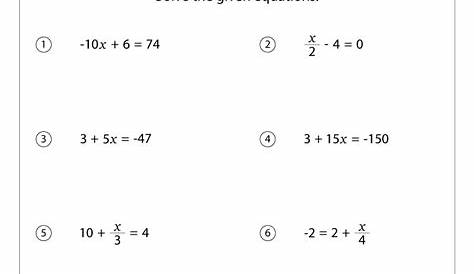 solving multi step equations word problems worksheets