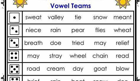 vowel team games printable