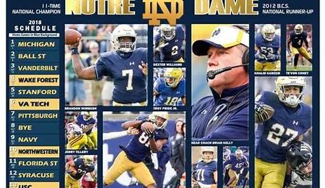Notre Dame Fighting Irish 2018 Pictorial Football Schedule | Etsy
