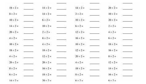 Division Drills (2s) worksheet | Multiplication drills, Multiplication