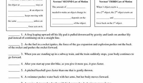 Newton’s Third Law Worksheets | 99Worksheets