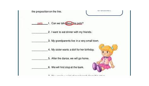 identifying prepositional phrases worksheets