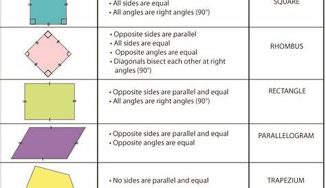 properties of a quadrilateral worksheets