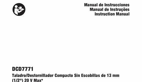 DEWALT DCD7771 INSTRUCTION MANUAL Pdf Download | ManualsLib