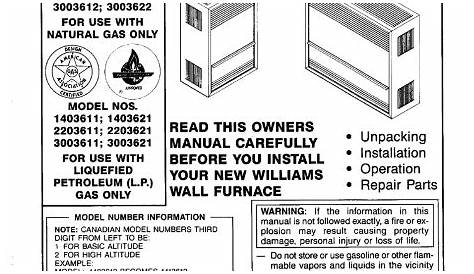 williams wall furnace manual