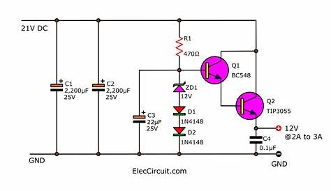 12V 5V Dual Power Supply Circuit Diagram 3A max | ElecCircuit