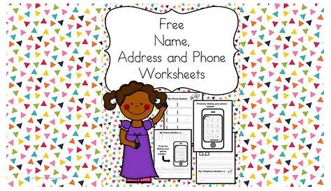 Name Address Phone Number Worksheets | Mrs. Karle's Sight and Sound Reading