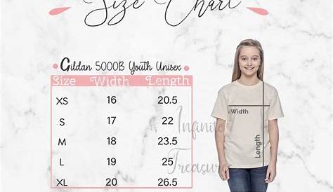 gildan youth shirt size chart age