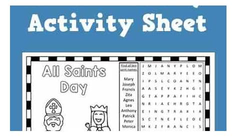 free printable all saints day worksheets