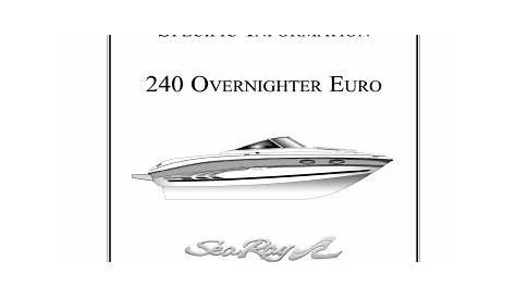 Sea Ray 2004 240 OVERNIGHTER Supplement Owners Manual | Manualzz