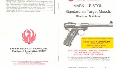 Ruger Mark II Pistol Instruction Manual