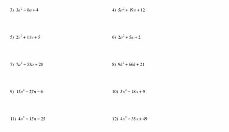 Factoring Trinomials (a > 1) Worksheet for 9th - 12th Grade | Lesson Planet