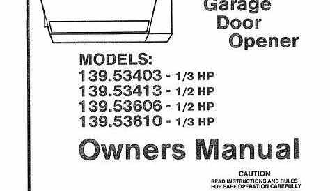 Craftsman Garage Door Opener Manual - http://undhimmi.com/craftsman
