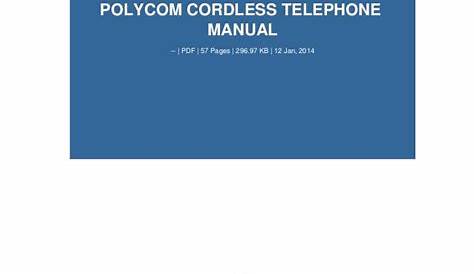 Polycom cordless telephone manual