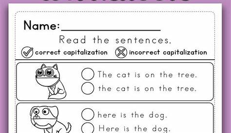 Correct Sentences Worksheets For Kindergarten