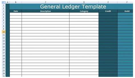 free printable general ledger sheet template