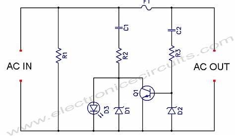 LED Blown AC Fuse Indicator Circuit Diagram | Electronic Circuits